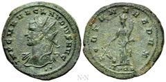 Roman Imperial Coins CLAUDIUS II GOTHICUS (268-270). Antoninianus. Cyzicus. Obv: IMP C M AVR CLAVDIVS AVG. Radiate bust left, with slight drapery; two pellets below. Rev: FORTVNA REDVX / S P Q R. Fort