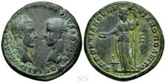 Roman Provincial Coins MOESIA INFERIOR. Marcianopolis. Macrinus, with Diadumenian (217-218). Ae Pentassarion. Pontianus, legatus consularis. Obv: AVT K M OΠEΛ CEV MAKPEINOC K M OΠEΛ ANTΩNEINOC K. Laur