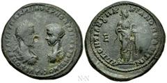 Roman Provincial Coins MOESIA INFERIOR. Marcianopolis. Macrinus, with Diadumenian (217-218). Ae Pentassarion. Pontianus, legatus consularis. Obv: AY K OΠEΛ CEV MAKPEINOC K M OΠEΛ ANTΩNEINOC K. Laureat
