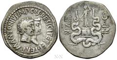 Roman Provincial Coins IONIA. Ephesus. Mark Antony with Octavia (39 BC). Cistophorus. Ephesus. Obv: M ANTONIVS IMP COS DESIG ITER ET TERT. Jugate heads of Mark Antony, laureate, and Octavia, draped, r