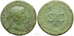 Roman Imperial Coins AGRIPPINA I (Died 33). Sestertius. Rome. Struck under Claudius. Obv: AGRIPPINA M F GERMANICI CAESARIS. Draped bust right. Rev: TI CLAVDIVS CAESAR AVG GERM P M TR P IMP P P. Large 