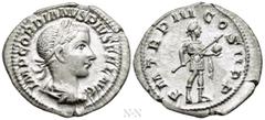 Roman Imperial Coins GORDIAN III (238-244). Denarius. Rome. Obv: IMP GORDIANVS PIVS FEL AVG. Laureate, draped and cuirassed bust right. Rev: P M TR P III COS II P P. Emperor standing right, holding sp