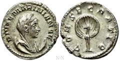Roman Imperial Coins DIVA MARINIANA (Died before 253). Antoninianus. Rome. Obv: DIVAE MARINIANAE. Veiled, diademed and draped bust right, set on crescent. Rev: CONSECRATIO. Peacock standing facing, he
