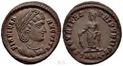 Roman Imperial Coins HELENA (Augusta, 324-328/30). Follis. Cyzicus. Obv: FL HELENA AVGVSTA. Diademed and draped bust right. Rev: SECVRITAS REI PVBLICE / SMKA•. Securitas standing left, holding branch.