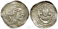 Medieval Coins AUSTRIA. Salzburg (Erzbistum). Eberhard II von Regensberg (1200-1246). Pfennig. Friesach. Obv: Bishop enthroned facing, holding cross and crosier. Rev: Facing bust of bishop; cross to l