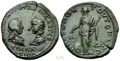 Roman Provincial Coins MOESIA INFERIOR. Tomis. Gordian III with Tranquillina (238-244). Ae Tetrakaihemiassarion. Obv: AVT K M ΑΝΤ ΓOPΔIANOC AVΓ CЄ / TPANKVΛΛЄINA. Draped busts of Gordian, laureate and