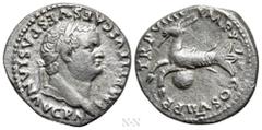 Roman Imperial Coins TITUS (79-81). Denarius. Rome. Obv: IMP TITVS CAES VESPASIAN AVG P M. Laureate head right. Rev: TR P VIIII IMP XV COS VII P P. Capricorn left; globus below. RIC² 37. Condition: Ve