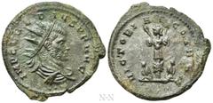 Roman Imperial Coins CLAUDIUS II GOTHICUS (268-270). Antoninianus. Cyzicus. Obv: IMP CLAVDIVS P F AVG. Radiate, draped and cuirassed bust right; two pellets below. Rev: VICTORIAE GOTHIC. Trophy of arm