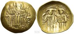 Byzantine Coins EMPIRE OF NICAEA. John III Ducas-Vatazes (1222-1254). GOLD Hyperpyron. Magnesia. Obv: IC - XC. Christ Pantokrator seated facing on throne; symbol on throne to right. Rev: John standing