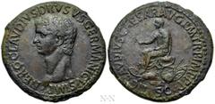 Roman Imperial Coins NERO CLAUDIUS DRUSUS (Died 9 BC). Sestertius. Rome. Struck under Claudius (41-54). Obv: NERO CLAVDIVS DRVSVS GERMANICVS IMP. Bare head left. Rev: TI CLAVDIVS CAESAR AVG P M TR P I