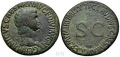 Roman Imperial Coins GERMANICUS (Died 19). As. Rome. Struck under Claudius. Obv: GERMANICVS CAESAR TI AVG F DIVI AVG N. Bare head right. Rev: TI CLAVDIVS CAESAR AVG GERM P M TR P IMP P P. Large S C. R