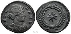 Roman Imperial Coins HELENA (Nobilissima femina, 306-324). Follis. Thessalonica. Obv: HELENA N F. Draped bust right. Rev: Star within wreath. RIC 50. Condition: Good very fine. Weight: 2.67 g. Diamete