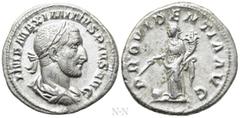 Roman Imperial Coins MAXIMINUS THRAX (235-238). Denarius. Rome. Obv: IMP MAXIMINVS PIVS AVG. Laureate, draped and cuirassed bust right. Rev: PROVIDENTIA AVG. Providentia standing left, holding cornuco
