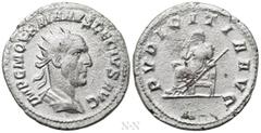 Roman Imperial Coins TRAJANUS DECIUS (249-251). Antoninianus. Antioch. Obv: IMP C M Q TRAIANVS DECIVS AVG. Radiate and cuirassed bust right. Rev: PVDICITIA AVG. Pudicitia seated left on throne, holdin