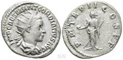 Roman Imperial Coins GORDIAN III (238-244). Antoninianus. Antioch. Obv: IMP CAES M ANT GORDIANVS AVG. Radiate, draped and cuirassed bust right. Rev: P M TR P II COS P P. Providentia standing left, hol