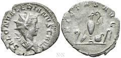 Roman Imperial Coins SALONINUS (Caesar, 258-260). Antoninianus. Colonia Agrippinensis. Obv: SALON VALERIANVS CAES. Radiate and draped bust right. Rev: PIETAS AVG. Priestly implements: knife, sprinkler