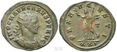Roman Imperial Coins CARUS (282-283). Antoninianus. Siscia. Obv: IMP C M AVR CARVS P F AVG. Radiate, draped and cuirassed bust right. Rev: PAX AVGVSTI / T / XXI. Pax advancing left, holding branch and