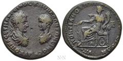 Roman Provincial Coins MOESIA INFERIOR. Marcianopolis. Macrinus, with Diadumenian (217-218). Ae Pentassarion. Pontianus, legatus consularis. Obv: AV K OΠEΛ CEV MAKPEINOC K M OΠEΛ ANTΩNEINOC K. Laureat
