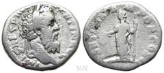 Roman Imperial Coins PERTINAX (193). Denarius. Rome. Obv: IMP CAES P HELV PERTIN AVG. Laureate head right. Rev: LAETITIA TEMPOR COS II. Laetitia standing left, holding wreath and sceptre. RIC 4a. Cond