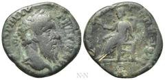 Roman Imperial Coins PERTINAX (193). Denarius. Limes Falsum. Obv: IMP CAES P HELV PERTIN AVG. Laureate head right. Rev: OPI DIVIN TR P COS II. Ops seated left on throne, holding grain ears. Cf. RIC 8a
