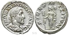 Roman Imperial Coins MAXIMINUS THRAX (235-238). Denarius. Rome. Obv: IMP MAXIMINVS PIVS AVG. Laureate, draped and cuirassed bust right. Rev: FIDES MILITVM. Fides standing left, holding signum in each 