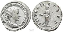 Roman Imperial Coins GORDIAN III (238-244). Antoninianus. Antioch. Obv: IMP CAES M ANT GORDIANVS AVG. Radiate, draped and cuirassed bust right. Rev: P M TR P II COS P P. Providentia standing left, hol
