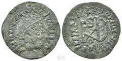 Migration Period GEPIDS. In the name of Anastasius I (491-518). Foureé Quarter Siliqua. Sirmium. Obv: Diademed and cuirassed bust right. Rev: Monogram of Theoderic; cross above, star below. Cf. Demo 7