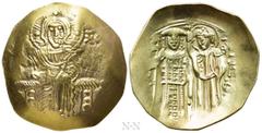 Byzantine Coins EMPIRE OF NICAEA. John III Ducas-Vatazes (1222-1254). GOLD Hyperpyron. Magnesia. Obv: IC - XC. Christ Pantokrator seated facing on throne. Rev: John standing facing, holding labarum an