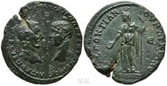 Roman Provincial Coins MOESIA INFERIOR. Marcianopolis. Macrinus, with Diadumenian (217-218). Ae Pentassarion. Pontianus, legatus consularis. Obv: AVT K M OΠEΛ CEV MAKPEINOC K M OΠEΛ ANTΩNEINOC K. Laur
