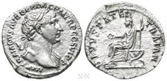 Roman Imperial Coins TRAJAN, with TRAJAN PATER (98-117). Denarius. Rome. Obv: IMP TRAIANVS AVG GER DAC P M TR P COS VI P P. Laureate bust of Trajan right, with slight drapery. Rev: DIVVS PATER TRAIAN.