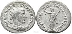 Roman Imperial Coins PHILIP I 'THE ARAB' (244-249). Antoninianus. Antioch. Obv: IMP C M IVL PHILIPPVS P F AVG P M. Radiate, draped and cuirassed bust right. Rev: PAX FVNDATA CVM PERSIS. Pax standing l