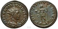 Roman Imperial Coins NUMERIAN (Caesar, 282-283). Antoninianus. Lugdunum. Obv: M AVR NVMERIANVS NOB C. Radiate, draped and cuirassed bust right. Rev: PRINCIPI IVVENTVT / C. Numerian standing left, hold