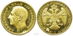 World Coins YUGOSLAVIA. Alexander I (1929-1934). GOLD Ducat (1931). Belgrade. Obv: АЛЕКСАНДАР I КРАЉ JУГОСЛАВИJЕ. Bare head left; c/m: Sword between two birds within incuse rectangle. Rev: KRALJEVINA 