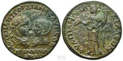 Roman Provincial Coins THRACE. Anchialus. Gordian III, with Tranquillina (238-244). Ae. Obv: AVT K M ANT ΓOPΔIANOC AVΓ CEB / TPANKVΛΛINA. Draped busts of Gordian, laureate and cuirassed, and Tranquill