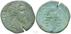 Roman Imperial Coins DIDIUS JULIANUS (193). Sestertius. Rome. Obv: IMP CAES M DID SEVER IVLIAN AVG. Laureate head right. Rev: CONCORD MILIT / S - C. Concordia standing front, head left, holding legion