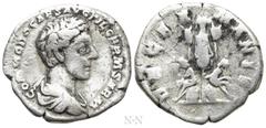 Roman Imperial Coins COMMODUS (Caesar, 166-177). Denarius. Rome. Obv: COMMODO CAES AVG FIL GERM SARM. Bareheaded, draped and cuirassed bust right. Rev: DE GERMANIS. Trophy of arms; bound captive seate