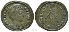Roman Imperial Coins HELENA (Augusta, 324-328/30). Follis. Arelate. Obv: FL HELENA AVGVSTA. Diademed and mantled bust right. Rev: SECVRITAS REIPVBLICE / T (star) AR. Securitas standing left, holding b