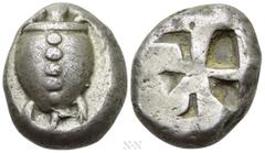 Greek Coins ATTICA. Aegina. Stater (Circa 500-480 BC). Obv: Sea tortoise. Rev: Square incuse with large skew pattern. Meadows, Group IIb; HGC 6, 433. Aegina's coinage was very important in the Greek w