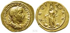 Roman Imperial Coins GORDIAN III (238-244). Aureus. Rome. Obv: IMP GORDIANVS PIVS FEL AVG. Laureate, draped and cuirassed bust right. Rev: AEQVITAS AVG. Aequitas standing left, holding cornucopia and 