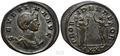 Roman Imperial Coins SEVERINA (Augusta, 270-275). Antoninianus. Ticinum. Obv: SEVERINA AVG. Diademed and draped bust right, set on crescent. Rev: PROVIDEN DEOR / UXXT. Fides standing right, holding si