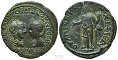 Roman Provincial Coins THRACE. Anchialus. Gordian III, with Tranquillina (238-244). Ae. Obv: AVT K M ANT ΓOPΔIANOC AVΓ CЄB / TPANKVΛΛINA. Draped busts of Gordian, laureate and cuirassed, and Tranquill