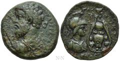 Roman Provincial Coins SELEUCIS & PIERIA. Gabala. Commodus (177-192). Ae. Obv: ΑΥΤ ΚΑΙ ΜΑΡ ΑΥΡΗΛ ΚΟΜΟΔΟИ. Laureate, draped and cuirassed bust left. Rev: ΓΑΒΑΛΕωΝ ΓΛϹ ΚΤ. To left, helmeted bust of Athe