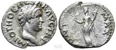 Roman Imperial Coins OTHO (69). Denarius. Rome. Obv: IMP OTHO CAESAR AVG TR P. Bare head right. Rev: PONT MAX. Ceres standing left, holding grain ears and cornucopia. RIC² 20 (aureus) note. Condition: