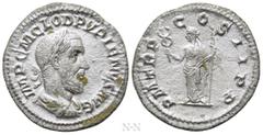 Roman Imperial Coins PUPIENUS (238). Denarius. Rome. Obv: IMP C M CLOD PVPIENVS AVG. Laureate, draped and cuirassed bust right. Rev: P M TR P COS II P P. Felicitas standing left, holding caduceus and 