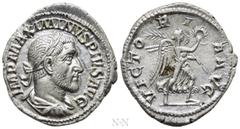 Roman Imperial Coins MAXIMINUS THRAX (235-238). Denarius. Rome. Obv: IMP MAXIMINVS PIVS AVG. Laureate, draped and cuirassed bust right. Rev: VICTORIA AVG. Victory advancing right, holding palm branch 