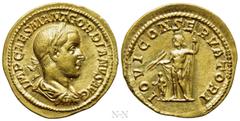 Roman Imperial Coins GORDIAN III (238-244). Aureus. Rome. Obv: IMP CAES M ANT GORDIANVS AVG. Laureate, draped and cuirassed bust right. Rev: IOVI CONSERVATORI. Jupiter standing left, holding thunderbo