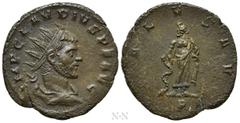 Roman Imperial Coins CLAUDIUS II GOTHICUS (268-270). Antoninianus. Mediolanum. Obv: IMP CLAVDIVS P F AVG. Radiate, draped and cuirassed bust right. Rev: SALVS AVG / P. Aesculapius standing facing, hea
