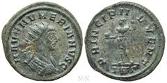 Roman Imperial Coins NUMERIAN (Caesar, 282-283). Antoninianus. Rome. Obv: M AVR NVMERIANVS C. Radiate, draped and cuirassed bust right. Rev: PRINCIPI IVVENT / KAς. Numerian standing left, holding glob