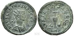 Roman Imperial Coins CARINUS (Caesar, 282-283). Antoninianus. Rome. Obv: M AVR CARINVS NOB CAES. Radiate, draped and cuirassed bust right. Rev: PIETAS AVGG / KAZ. Emblems of the pontificate: lituus, s