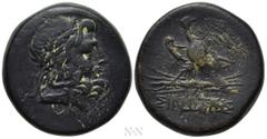 Greek Coins PAPHLAGONIA. Sinope. Ae (Circa 95-90 or 80-70 BC). Struck under Mithradates VI Eupator. Obv: Laureate head of Zeus right. Rev: ΣΙΝΩΠΗΣ. Eagle, with head right and wings spread, standing le